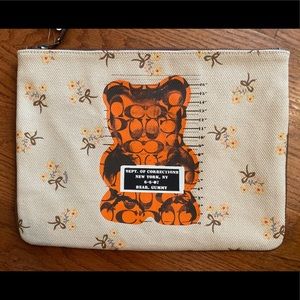 NWT Coach Canvas “large wristlet” gummy bear